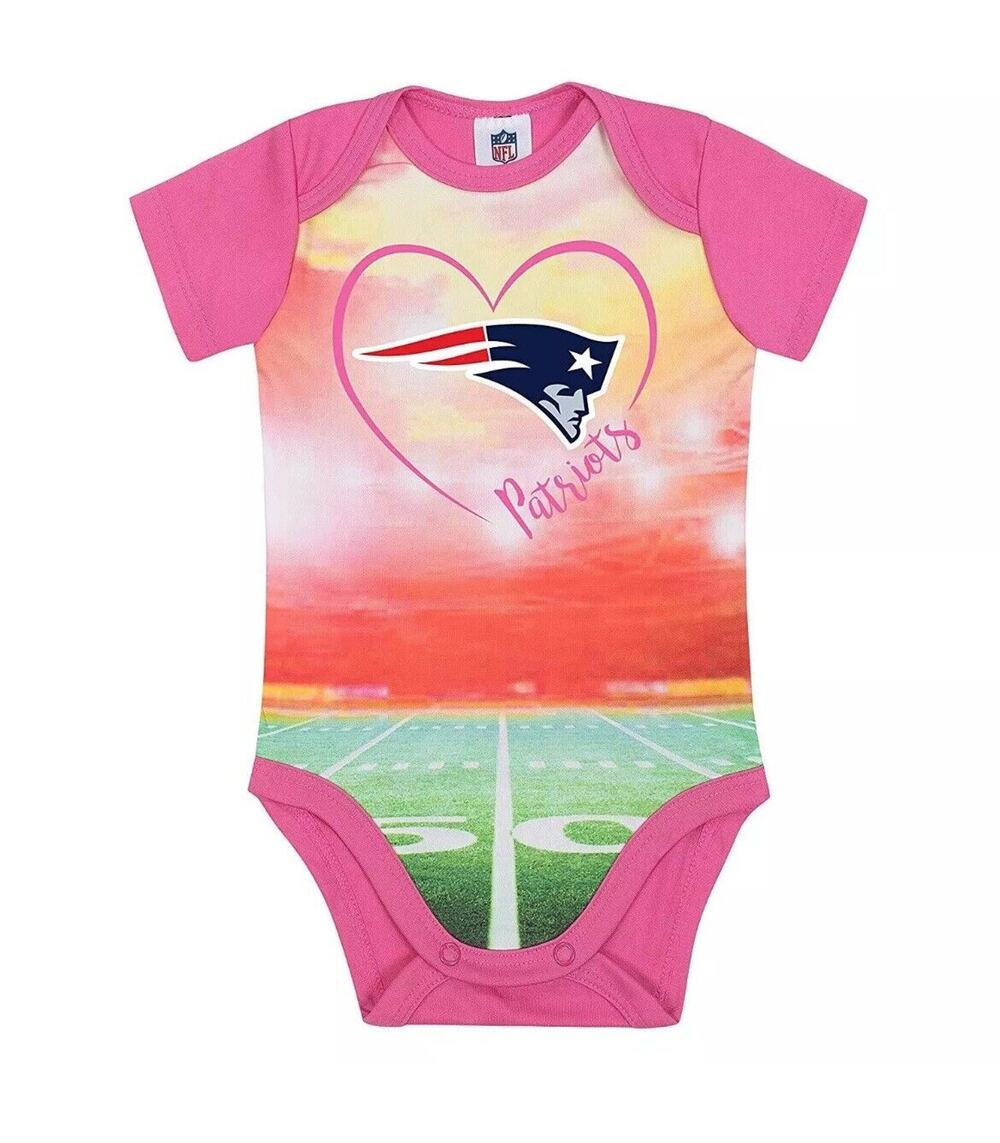 NFL New England Patriots Bodysuit Stadium Design Pink Size 6-9 Month NWT